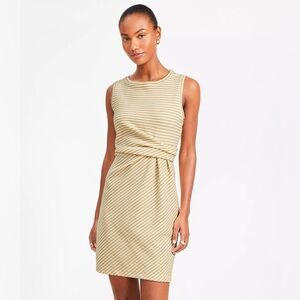 NWT LOFT Size Large Textured Side Knot Mini Dress in Neutral Combo.